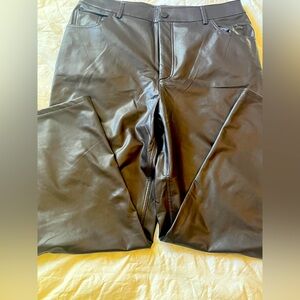 Faux Leather PANTS Dark Chocolate Brown NEW without tags size 12-14 SCOOP